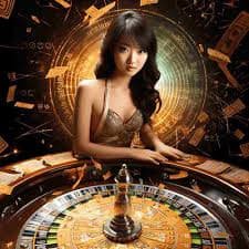 Interior studio pagcor dengan setup kamera profesional dan meja dealer